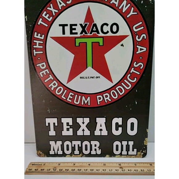 Tin Sign-Texaco Motor Oil- Reproduction- Retro- Vintage Style - Picture 4 of 4